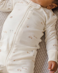 Quincy Mae | Zip Long-Sleeved Footie Sleeper - Farm