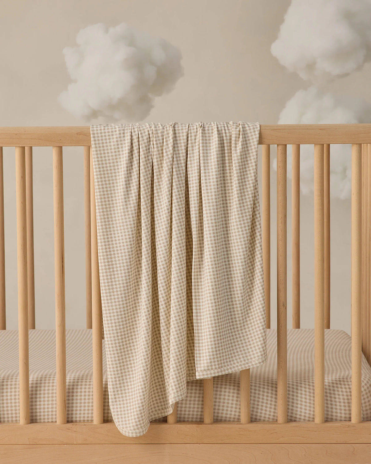 Quincy Mae | Bamboo Swaddle - Oat Gingham