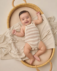 Quincy Mae | Bamboo Swaddle - Oat Gingham