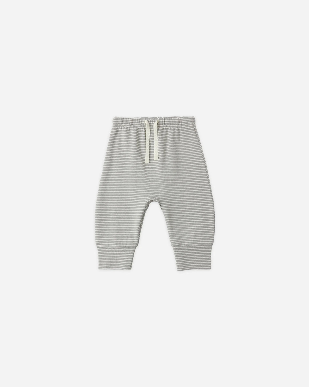 Quincy Mae | Drawstring Pant - Sage Micro Stripe