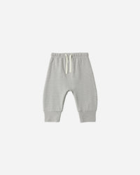 Quincy Mae | Drawstring Pant - Sage Micro Stripe