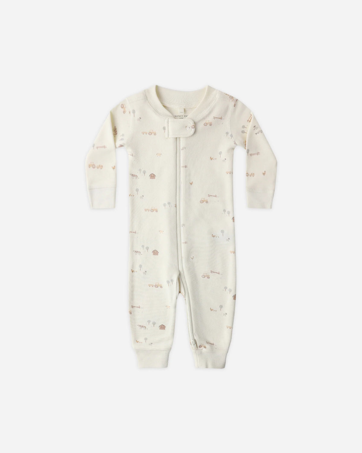 Quincy Mae | Zip Long-Sleeved Footie Sleeper - Farm