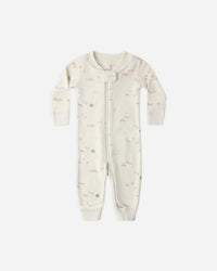 Quincy Mae | Zip Long-Sleeved Footie Sleeper - Farm