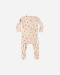 Quincy Mae | Reindeer Bamboo Zip Footie