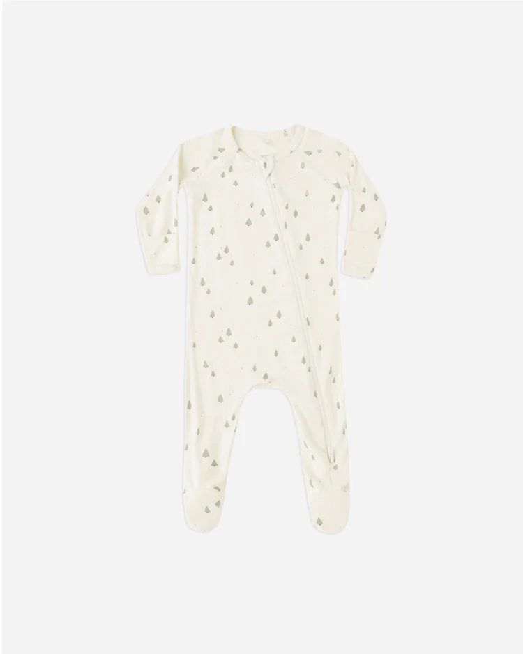 Quincy Mae | Bamboo Zip Footie - Trees