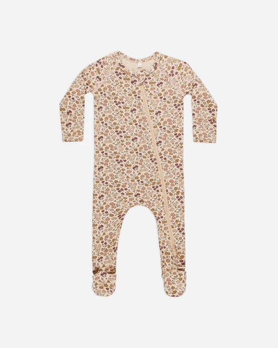 Quincy Mae | Posy Bamboo Zip Footie