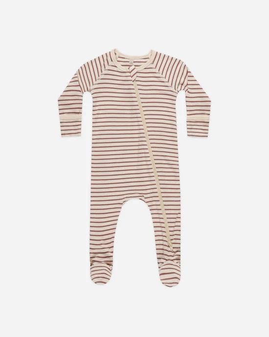 Quincy Mae | Candy Stripe Bamboo Zip Footie