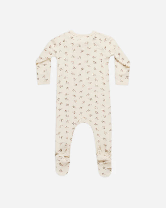 Quincy Mae |  Holly Berry Bamboo Zip Footie