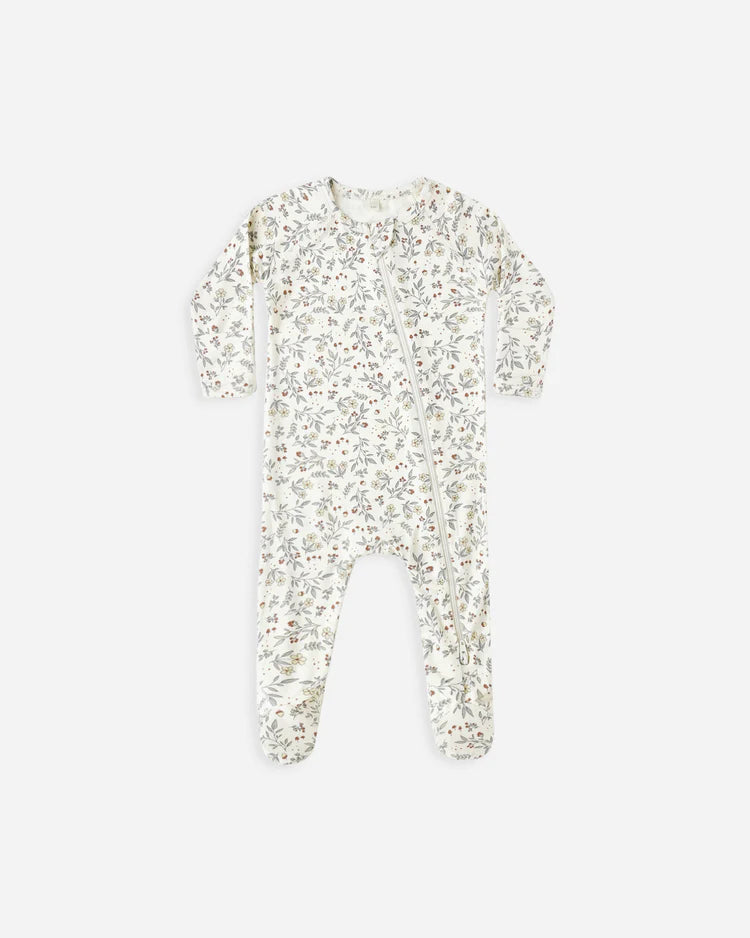Quincy Mae | Bamboo Zip Footie - Woodland