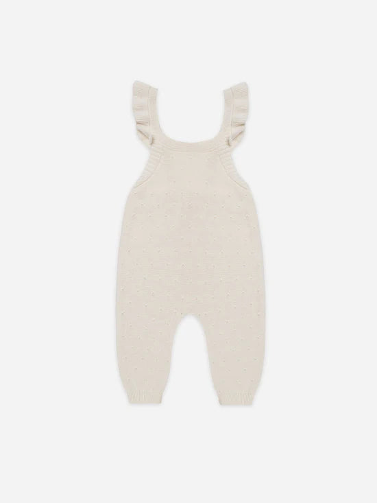 Quincy Mae | Pointelle Knit Overalls Natural