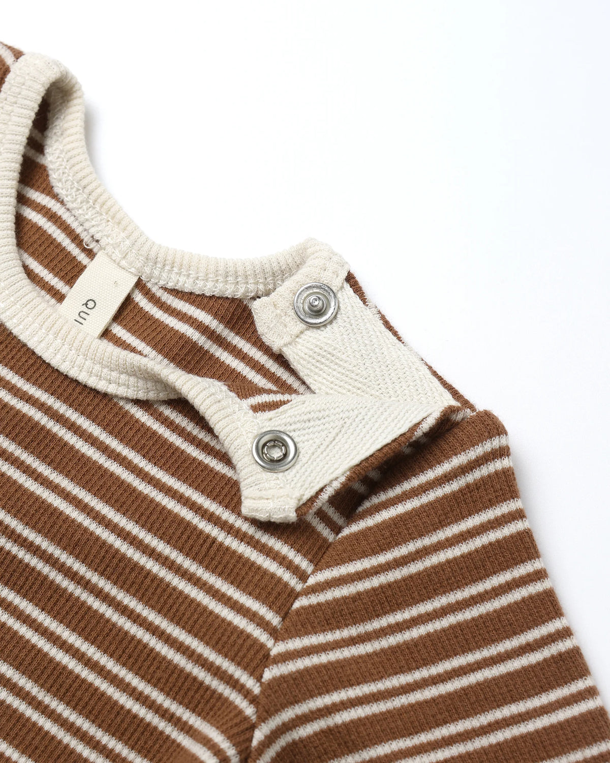 Quincy Mae | Ribbed Bodysuit; 2 Pack Cedar- Micro Stripe & Acorns