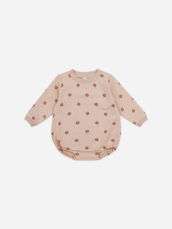 Quincy Mae | Crewneck Bubble Romper - Daisies