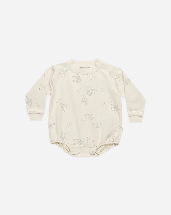 Quincy Mae | Crewneck Bubble Romper - Dragons