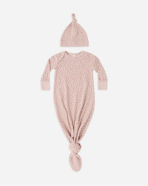 Quincy Mae | Knotted Baby Gown + Hat Set || Posy