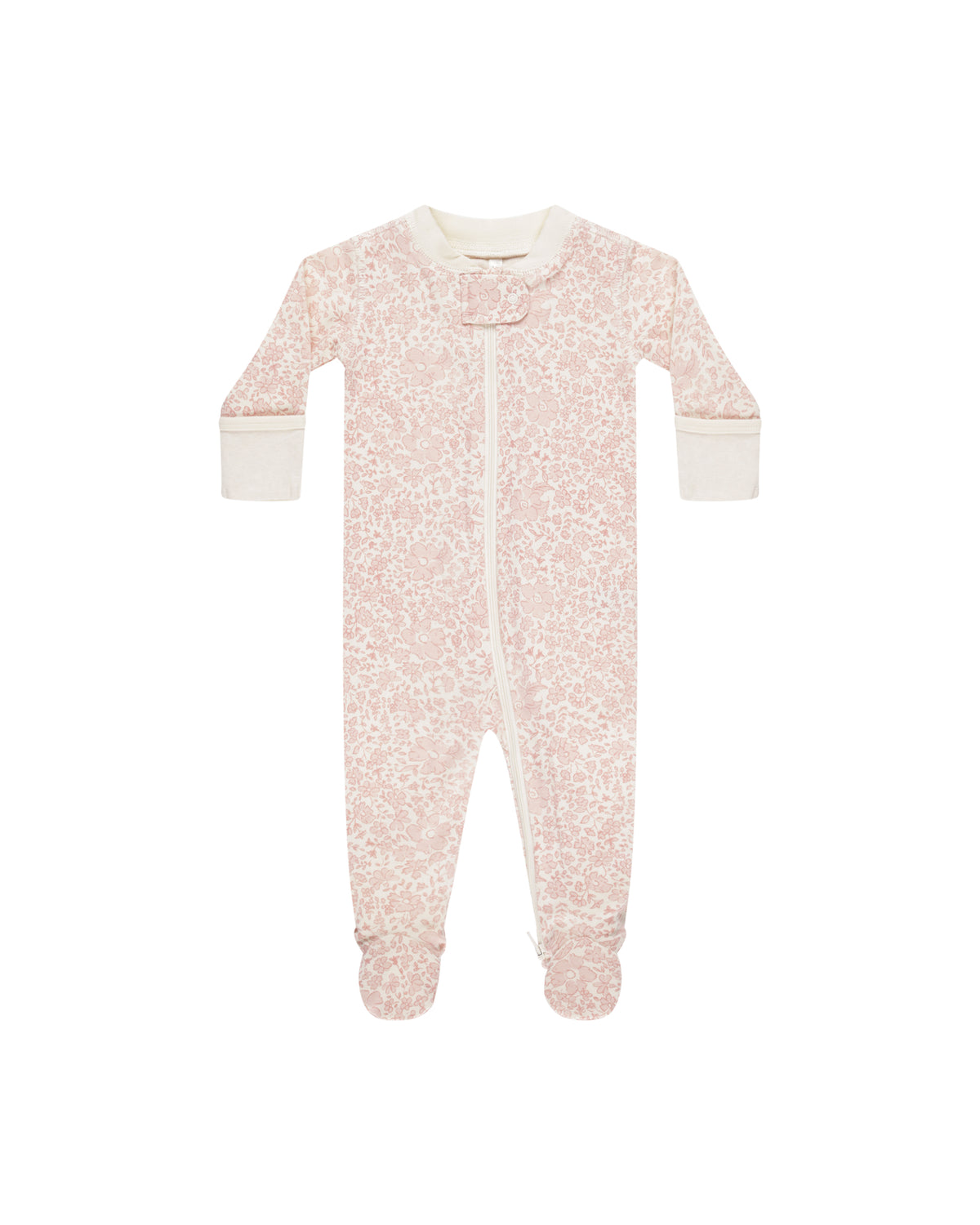 Quincy Mae | Zip Long Sleeve Sleeper Footie - Pink Blossom