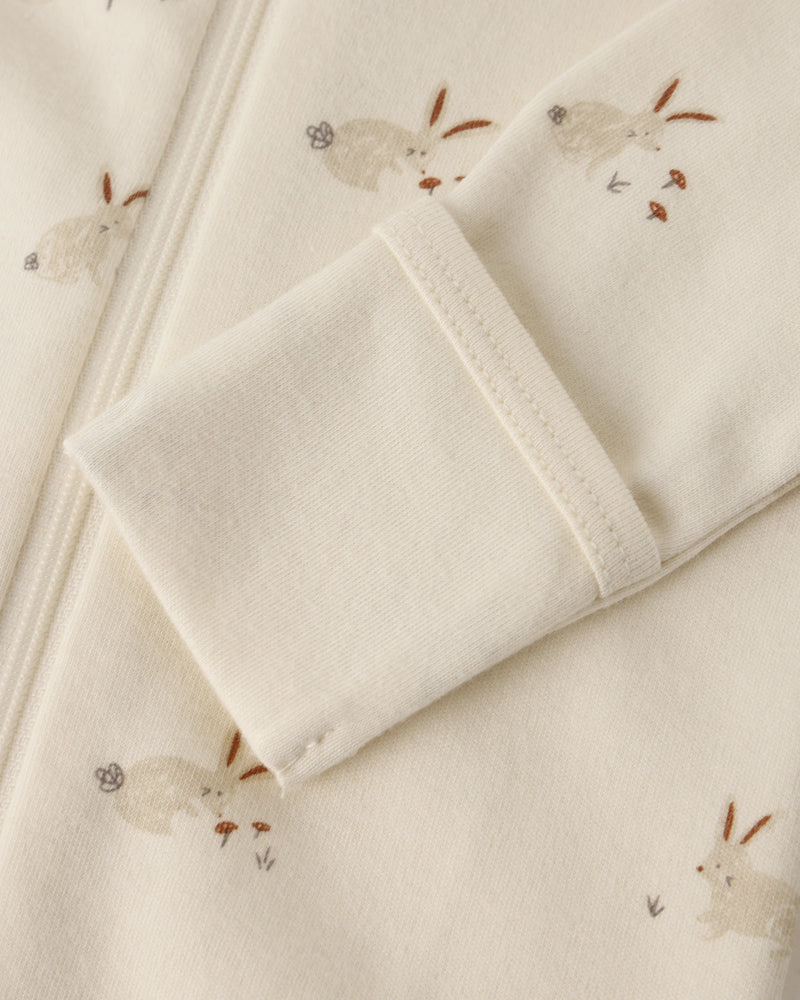 Quincy Mae | Zip Long-Sleeved Footie Sleeper - Bunnies