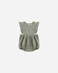 Quincy Mae | Ruffle Bubble Romper - Forest