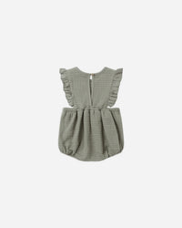 Quincy Mae | Ruffle Bubble Romper - Forest