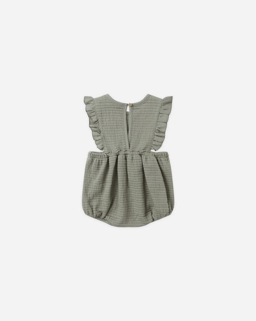 Quincy Mae | Ruffle Bubble Romper - Forest