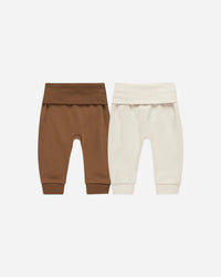 Quincy Mae | Baby Pant Set - Cinnamon, Natural