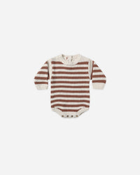 Quincy Mae | Rex Romper - Cedar Stripe