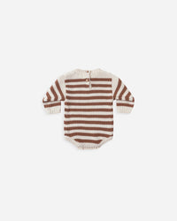 Quincy Mae | Rex Romper - Cedar Stripe