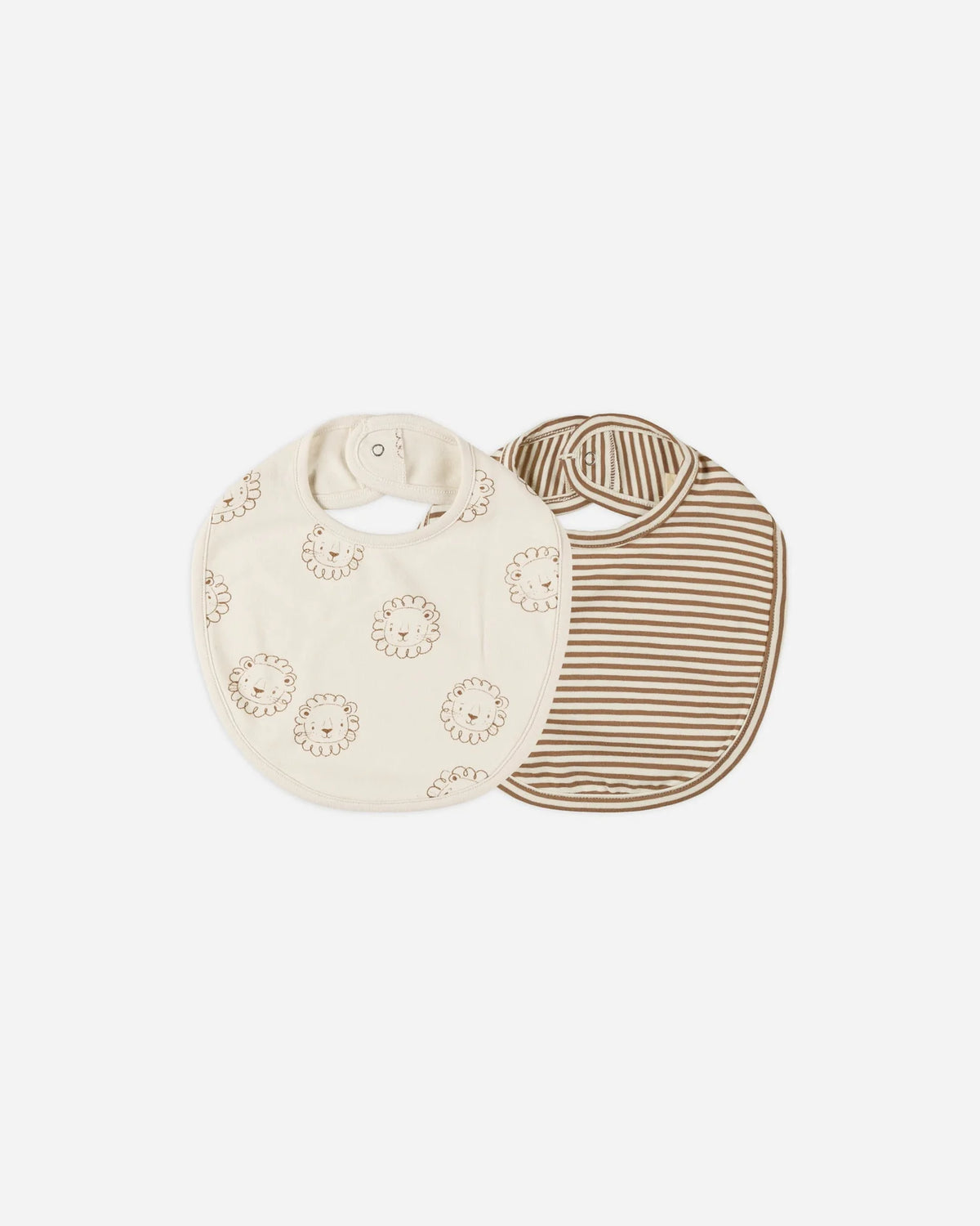 Quincy Mae | Jersey Snap Bib - Lions, Cinnamon Stripe