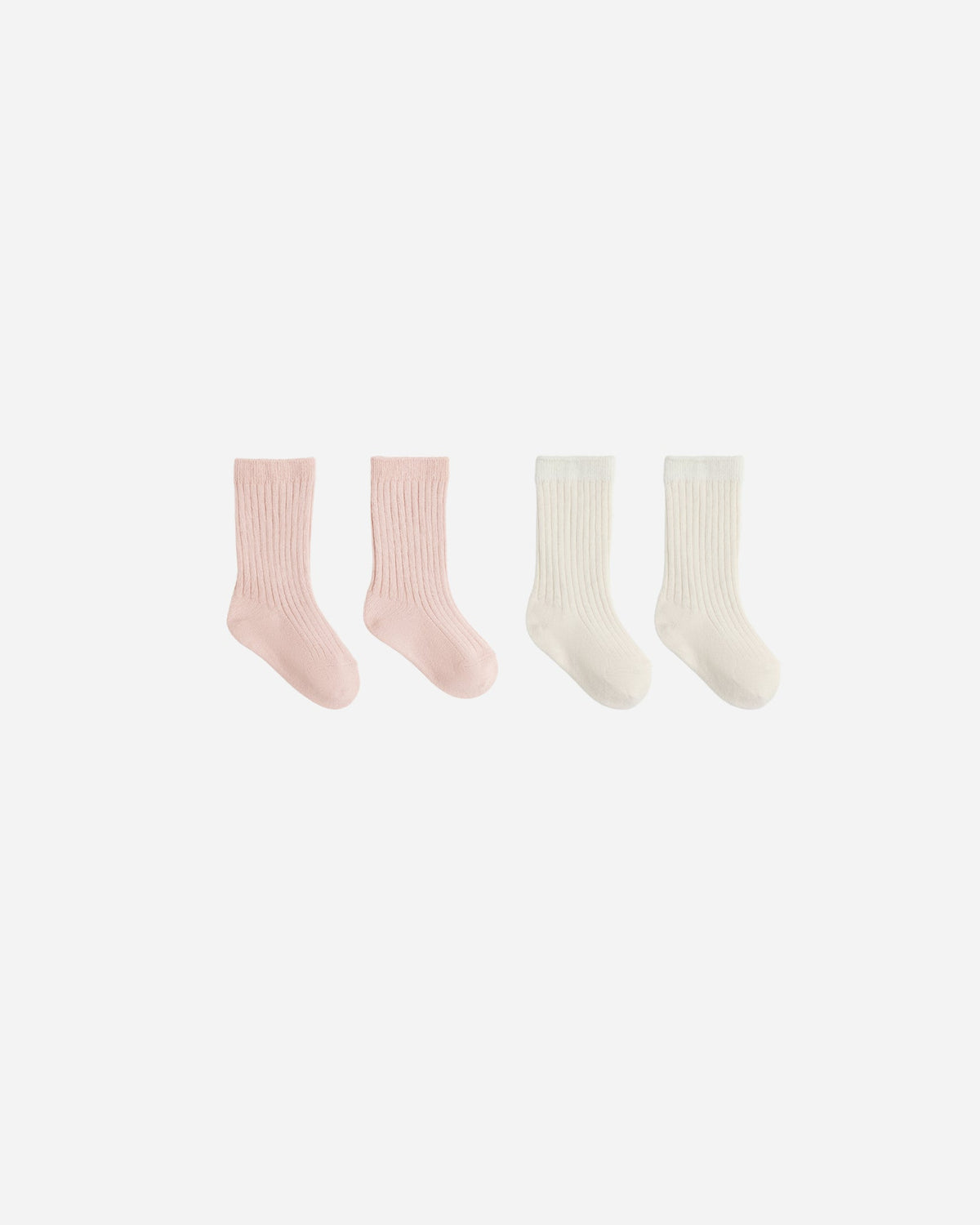 Quincy Mae | Socks, Set Of 2 ||  Natural, Rose