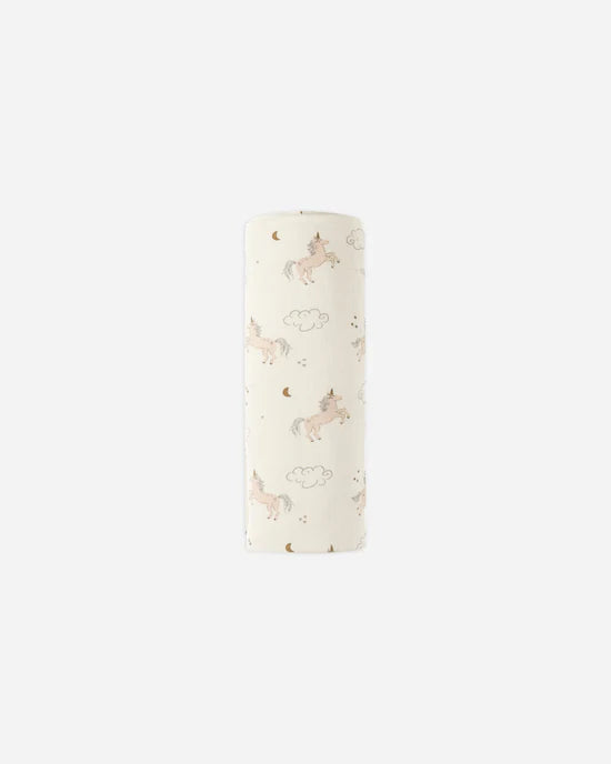 Quincy Mae | Unicorns Woven Swaddle