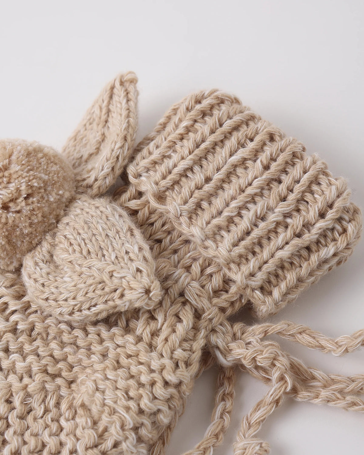 Quincy Mae | Bunny Knit Booties - Heathered Latte