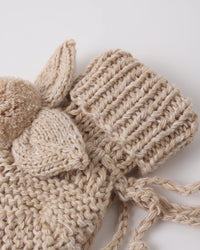 Quincy Mae | Bunny Knit Booties - Heathered Latte