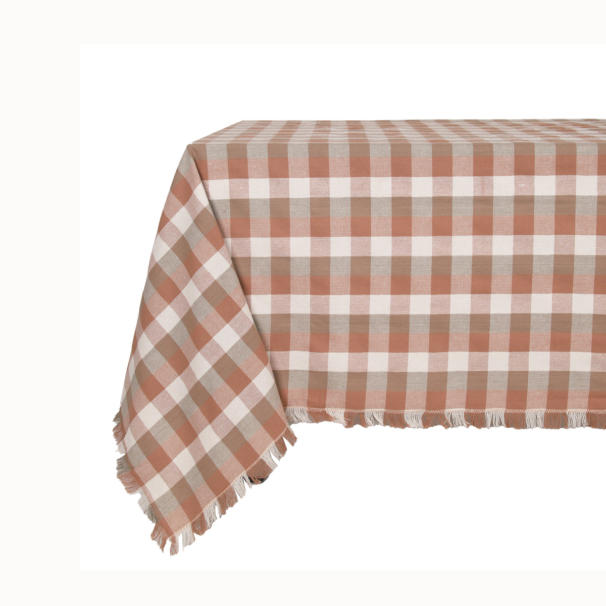 Raine & Humble | Double Check Tablecloth - Salmon Pink