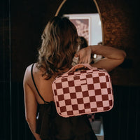 Fox + Fallow | Cherry Check Cosmetic Bag