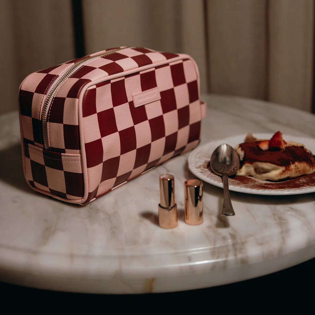 Fox + Fallow | Cherry Check Wash Bag