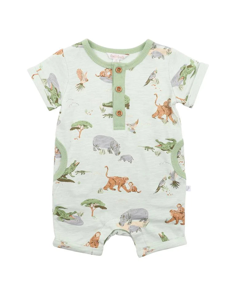 Fox & Finch | The Waterhole Print Short-Sleeve Romper