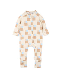 Fox & Finch | Havana Block Print Organic LS Zipsuit