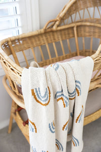 Alimrose | Rainbow Baby Blanket Blue