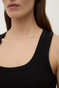 Assembly Label | Robyn Scoop Neck Rib Tank - Black