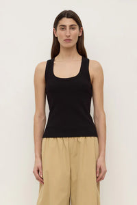 Assembly Label | Robyn Scoop Neck Rib Tank - Black