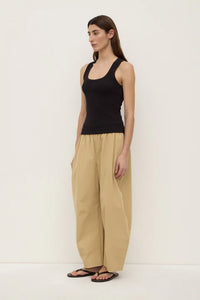 Assembly Label | Robyn Scoop Neck Rib Tank - Black