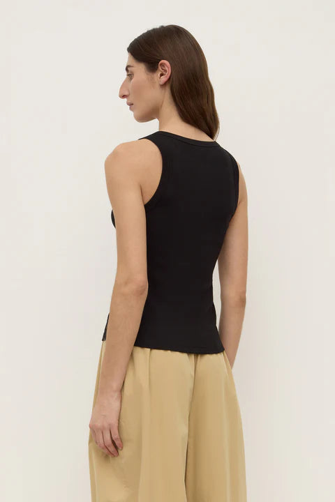Assembly Label | Robyn Scoop Neck Rib Tank - Black