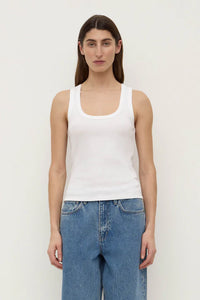 Assembly Label | Robyn Scoop Neck Rib Tank - White