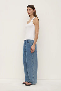 Assembly Label | Robyn Scoop Neck Rib Tank - White