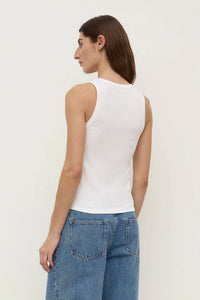 Assembly Label | Robyn Scoop Neck Rib Tank - White