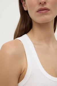 Assembly Label | Robyn Scoop Neck Rib Tank - White