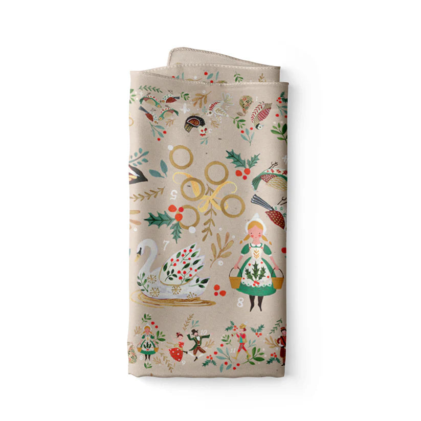 12 Days Of Christmas Cotton Tablecloth