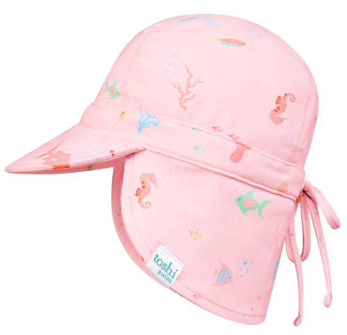 Toshi | Coral Swim Baby Flap Cap XXS