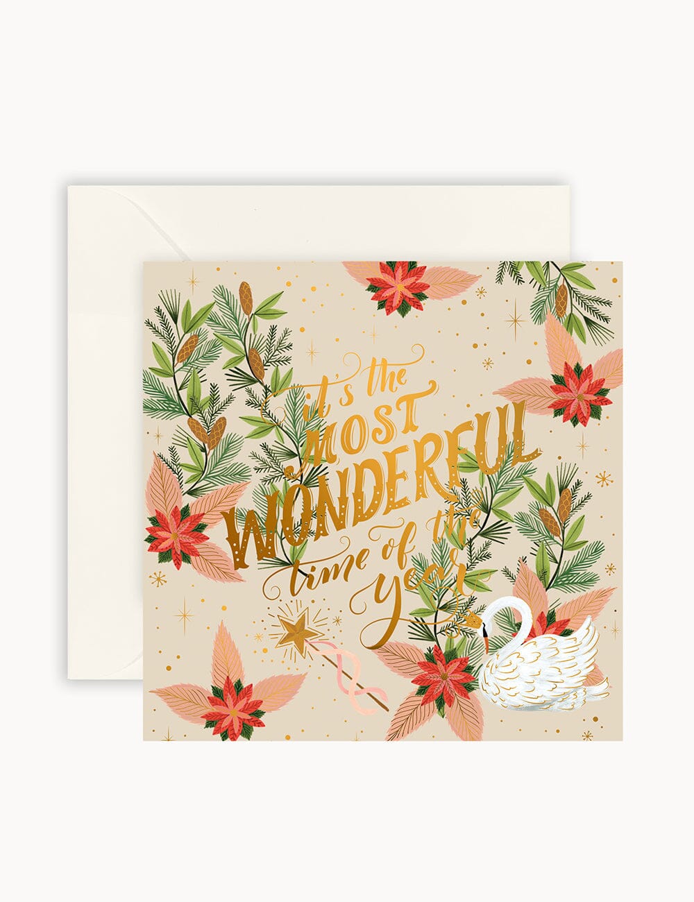 "IT'S THE MOST WONDERFUL TIME OF THE YEAR" SMALL CHRISTMAS CARD