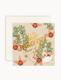 "IT'S THE MOST WONDERFUL TIME OF THE YEAR" SMALL CHRISTMAS CARD