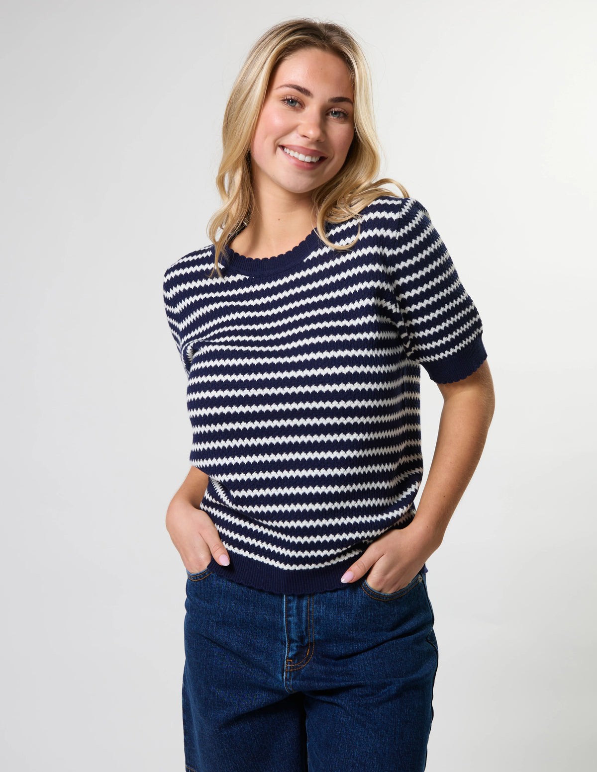 Stella + Gemma | Charly Knit - Navy Stripe
